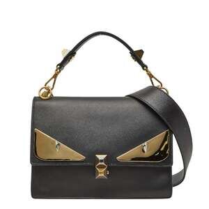 FENDI Black Leather Shoulder Bag